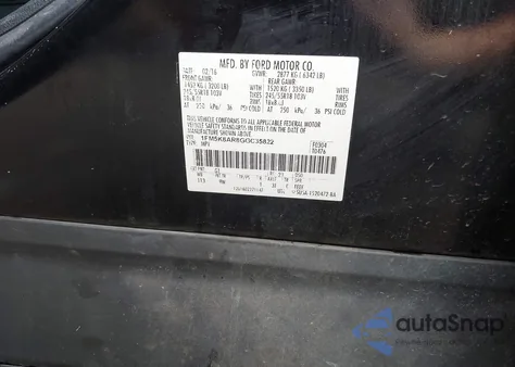 2016 Ford Police Interceptor z USA, uszkodzony, nr VIN 1FM5K8AR8GGC35822